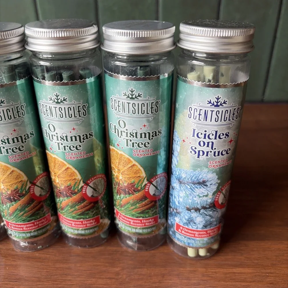 Lot Of 8 New Packs Scentsicles Scented Ornaments O Christmas Tree Icicles Spruce